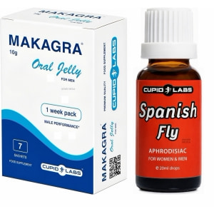 Pachet Stimulent Makagra Oral Jelly 10g + Picături Afrodisiace Spanish Fly 20ml pe Domnisoare.ro