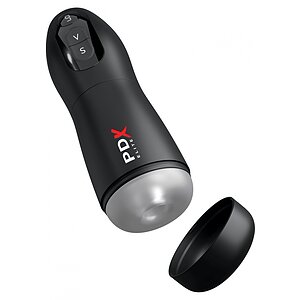 PDX Elite Masturbator Automat 7 Vibrații 7 Sucțiuni Reîncărcabil Negru