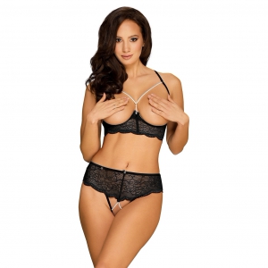 Set Obsessive Pearlove Negru pe Domnisoare.ro
