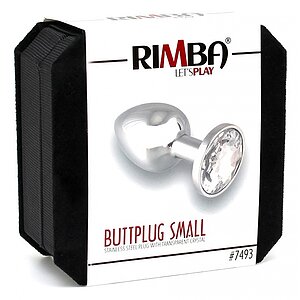 Plug Anal Small Metal With Crystal Argintiu