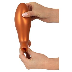 Plug Anal XL ANOS — silicon Moale, Ventuză 6.4 cm Maro