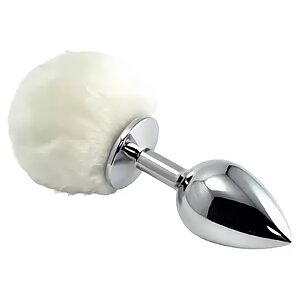 Pompon Metal Plug Small Alb Pompon Metal Plug Small Alb pe Domnisoare.ro
