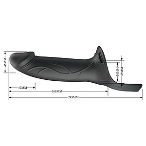 Pretty Love Landon cu Harness Reglabil și Dildo 16,8 cm Negru