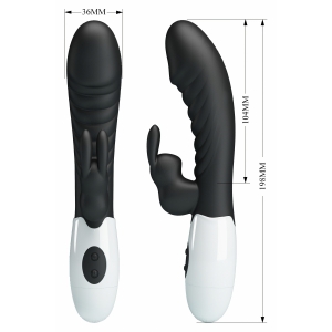 Pretty Love Naughty Bunny – Dublu Stimulator, 30 Moduri Negru