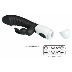 Pretty Love Naughty Bunny – Dublu Stimulator, 30 Moduri Negru