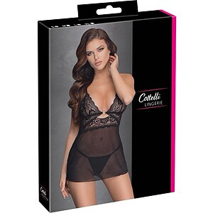 Chemise Cottelli Collection Transparent Fun Negru S