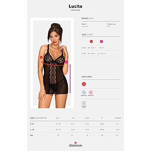 Chemise Obsessive Lucita Negru S-M