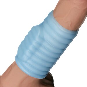 Lovetoy Wave Knights - Inel Vibrator Discret, 10 cm Albastru