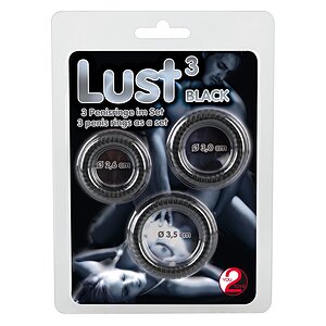 Set 3 Inele Love Negru