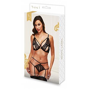 Set Baci Strappy Love Negru 2XL
