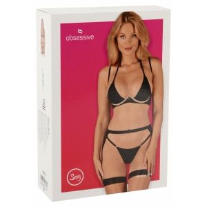 Set Obsessive 3 Piese Selinne Negru XS-S