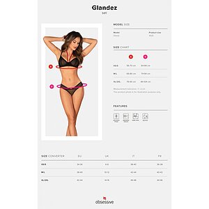 Set Obsessive Glandez Negru XL-2XL