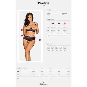 Set Obsessive Pearlove Negru S-M