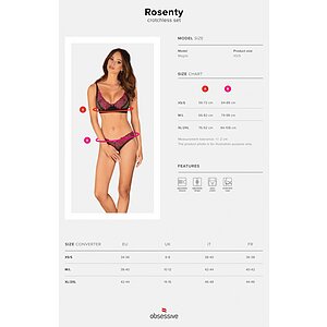 Set Obsessive Rosenty Decupat Roz M-L