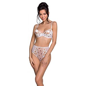 Set Passion Lovelia Bikini Alb Set Passion Lovelia Bikini Alb pe Domnisoare.ro