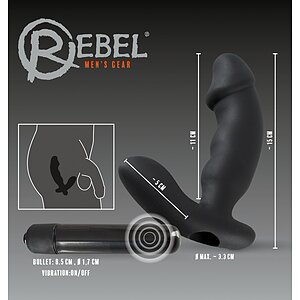 Stimulator Prostată Rebel Penis-Shaped Negru