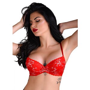 Sutien Daring Intimates Demi Floral Lace Roșu pe Domnisoare.ro
