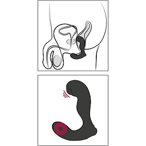 Svakom Iker App Controlled Prostate and Perineum Vibrator Negru