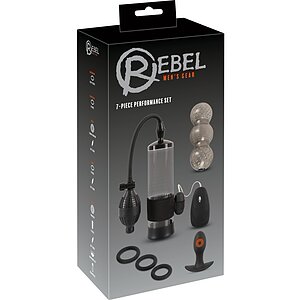 Rebel Set 7-în-1: Pompă Măsurabilă, 20 Moduri Vibrații Negru
