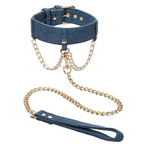 Ride Em Denim Collar and Leash Albastru Ride Em Denim Collar and Leash Albastru pe Domnisoare.ro