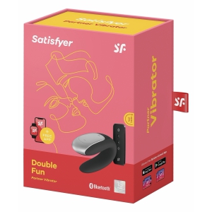 Vibrator Satisfyer Double Fun pentru Cuplu Negru