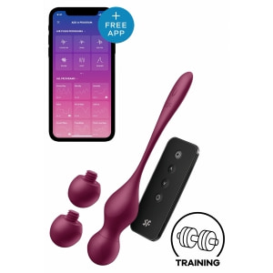 Satisfyer Love Birds Vary Set Kegel Reîncărcabil 3 Greutăți Vișiniu pe Domnisoare.ro