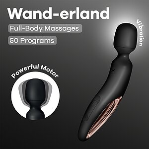 Satisfyer Wand-erland - 50 Programe, Reîncărcabil Negru