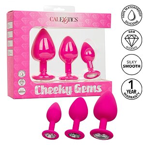 Set 3 Plug-uri Cheeky Gems Roz