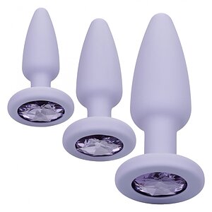 Set Anal Plug Crystal Mov pe Domnisoare.ro