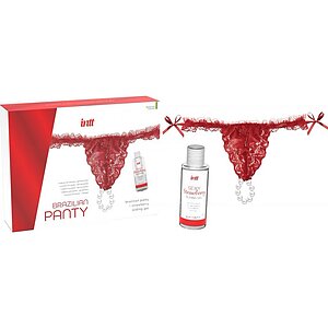 Set Chilot Brazilian Cu Perle Și Lubrifiant Roșu pe Domnisoare.ro