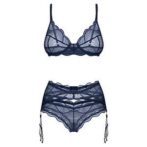Set Cu Portjartier Obsessive Nightly Albastru M-L