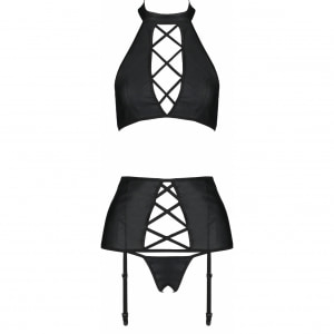 Set Din Piele Passion Nancy Negru S-M
