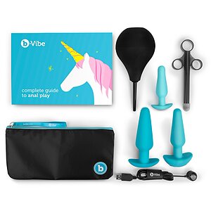 Set Educational Anal Plug B-Vibe Turcoaz pe Domnisoare.ro