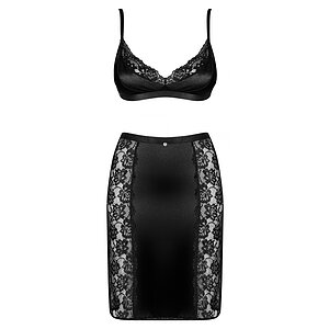 Set Fustă Și Sutien Obsessive Blanita Negru S-M