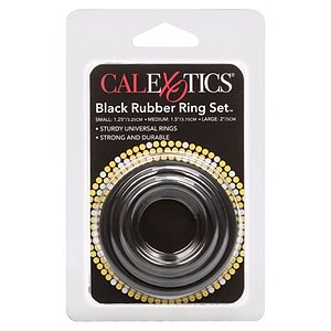 Set Inele Penis Rubber Negru