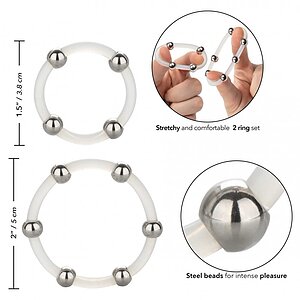 Set Inele Penis Steel Beaded Transparent