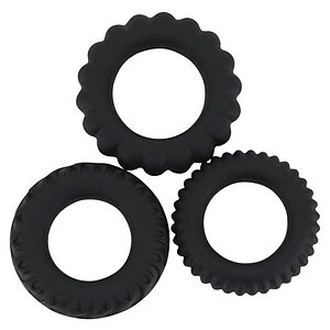 Set Inele Penis Titan 3 în 1 Silicone Negru pe Domnisoare.ro