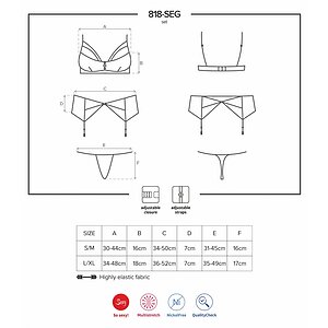 Set Lenjerie Intimă Obsessive 818-SEG Negru S-M