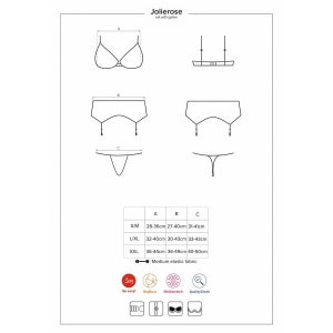 Set Obsessive Jolierose Roșu L-XL