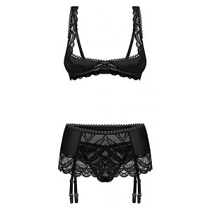 Set Obsessive Lecille 3 Piese Negru L-XL