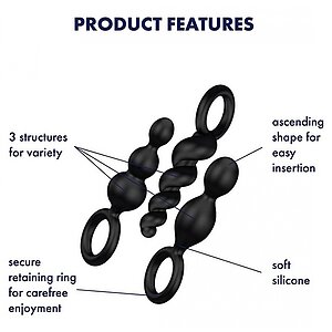 Set Satisfyer De Accesorii Pentru Satisfacție Anală Negru