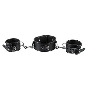 Set Zgardă Și Cătușe Mâini Zado Negru Set Zgardă Și Cătușe Mâini Zado Negru pe Domnisoare.ro