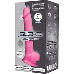 SILEXD Pink 7 — Dildo silicon Strălucitor 17.6 cm Roz
