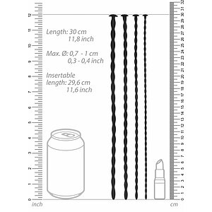 Silicone Spiral Plug Set Advanced Urethral Sounding Negru