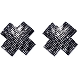 Stickere Pentru Sfârcuri Cruce – Cristale Negre, Set 2 Negru