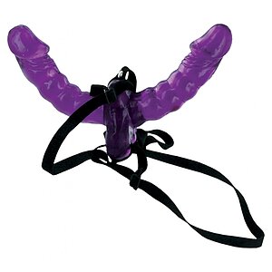 Strap-On Double Delight Mov Strap-On Double Delight Mov pe Domnisoare.ro