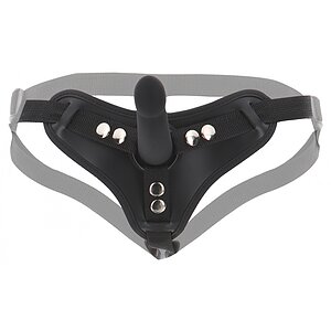 Strap-On Harness with Dong S Negru pe Domnisoare.ro
