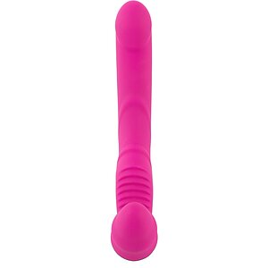 Strapless Strap On Cu 2 Vibratoare Reîncărcabil Roz