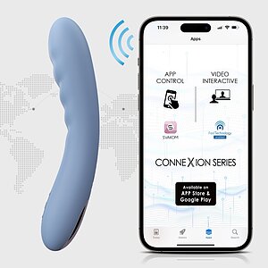 Svakom Ava Neo, Vibrator cu Împingere 5x5, Reîncărcabil Albastru