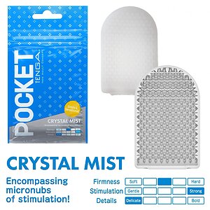 Tenga Pocket Stroker Crystal Mist, Compact și Discret Transparent
